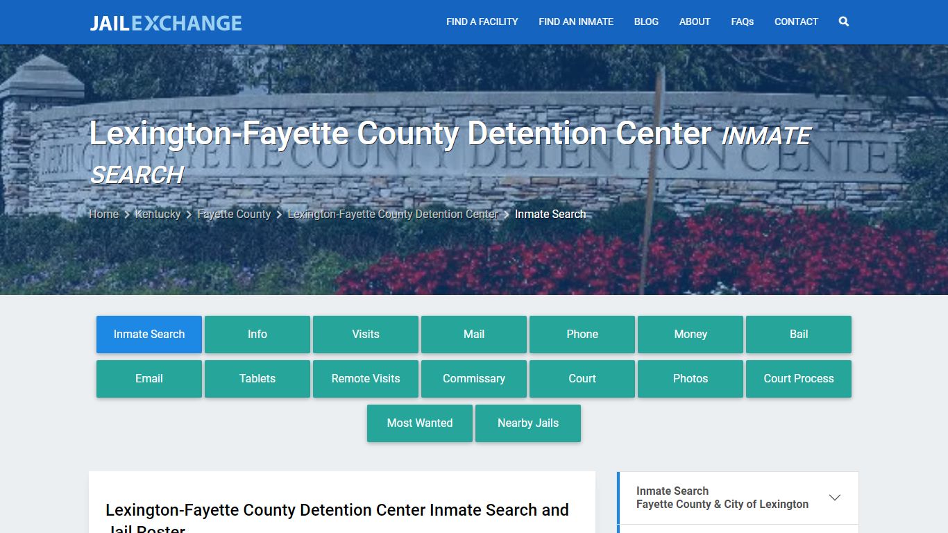Lexington-Fayette County Detention Center Inmate Search - Jail Exchange