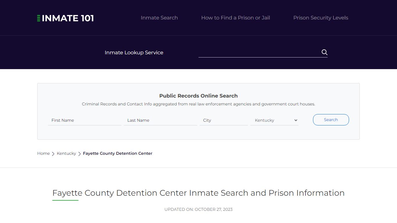 Fayette County Detention Center Inmate Search, Visitation, Phone no ...